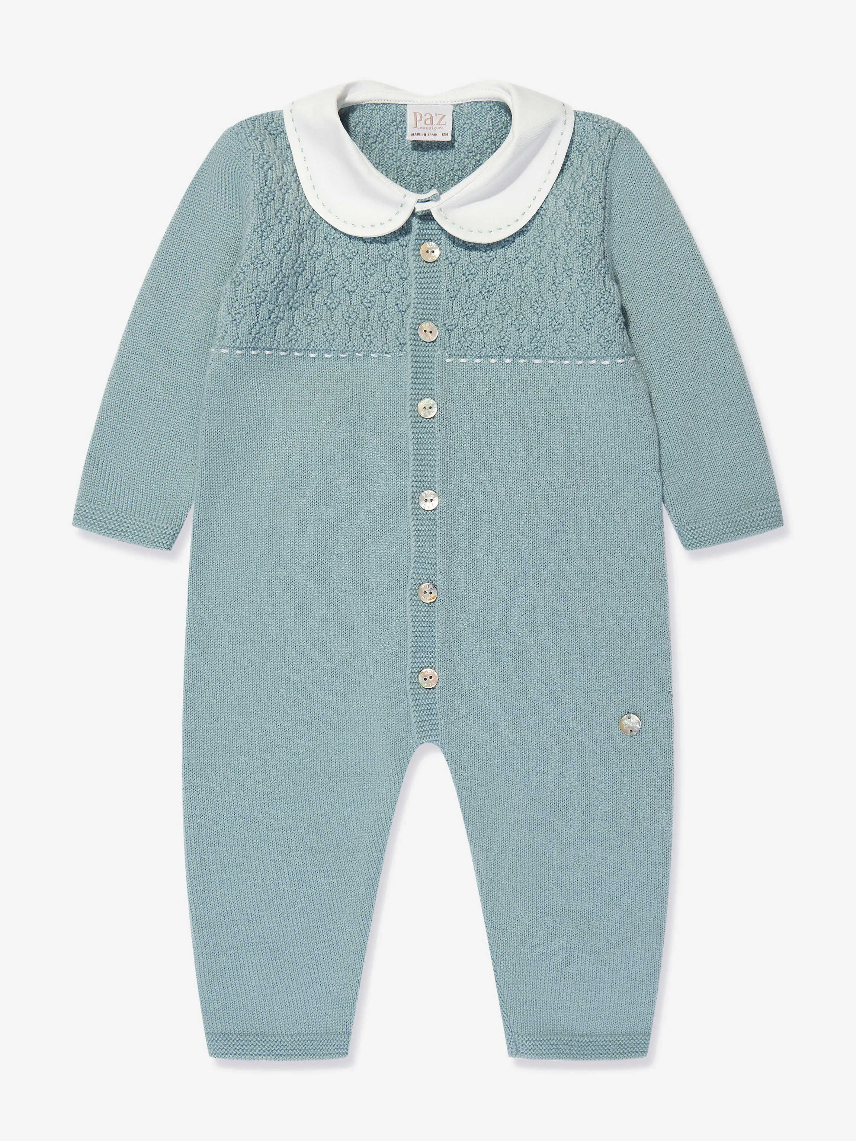 Paz Rodriguez Baby Knitted Romper in Green