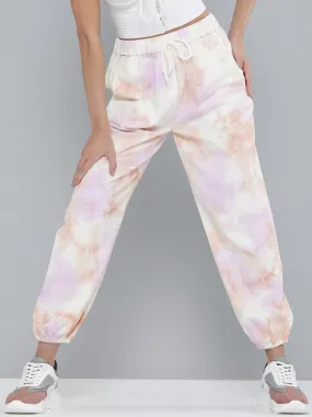 Peach & Purple Tie-Dye Twill Joggers