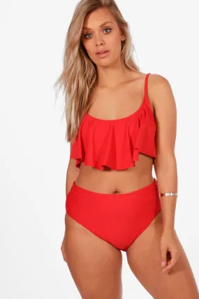 Plus Crop Frill Bikini