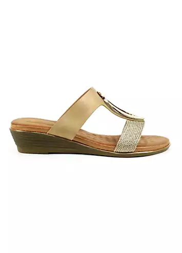 Porto Beige Wedge Sandals by Lunar | Look Again