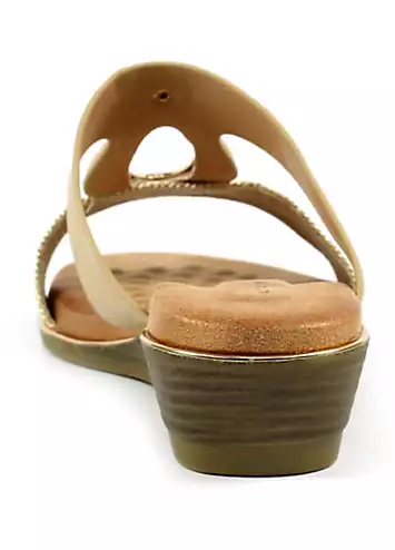 Porto Beige Wedge Sandals by Lunar | Look Again