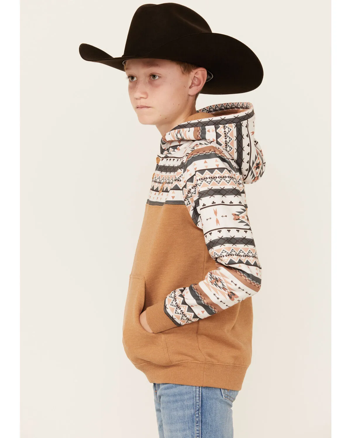 Product Name:  Hooey Boys' Southwestern Print Hooded Pullover