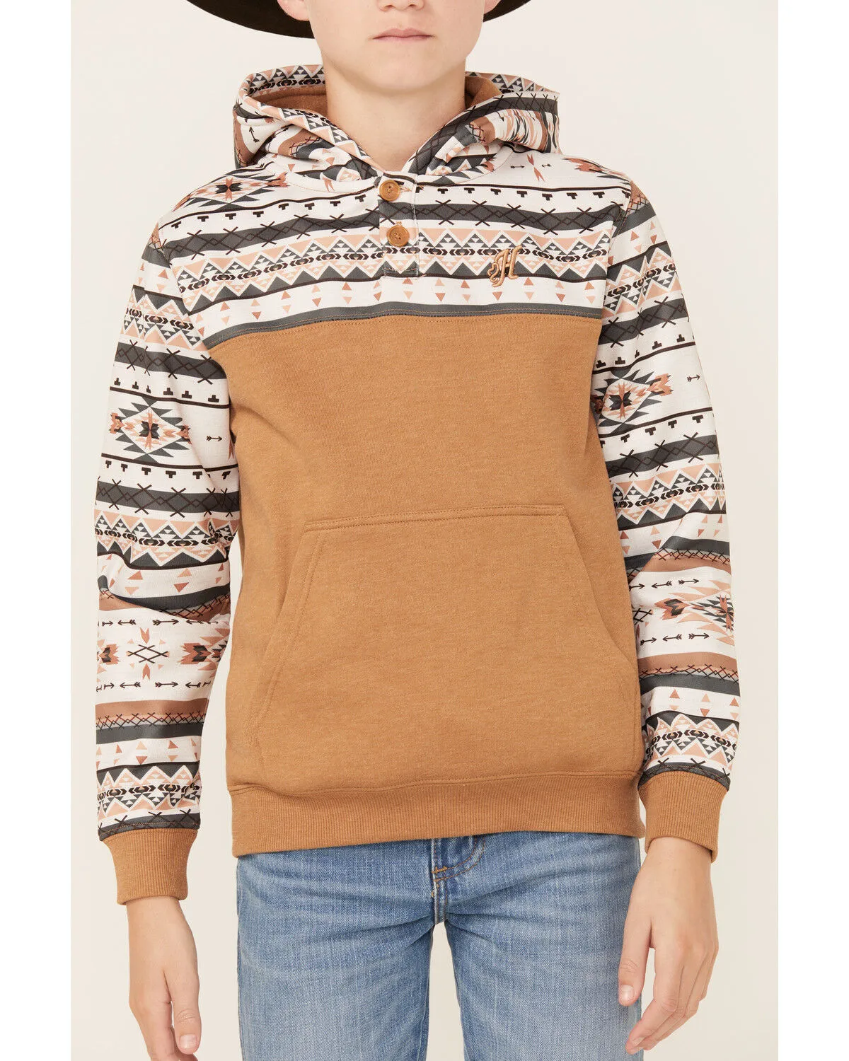 Product Name:  Hooey Boys' Southwestern Print Hooded Pullover