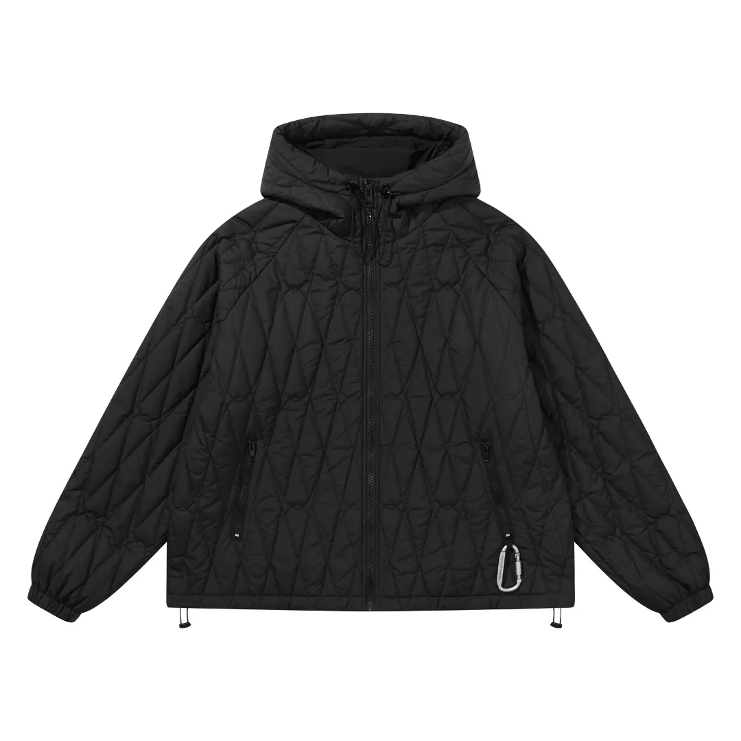 Quilted Pattern Embroidered Logo Jacket