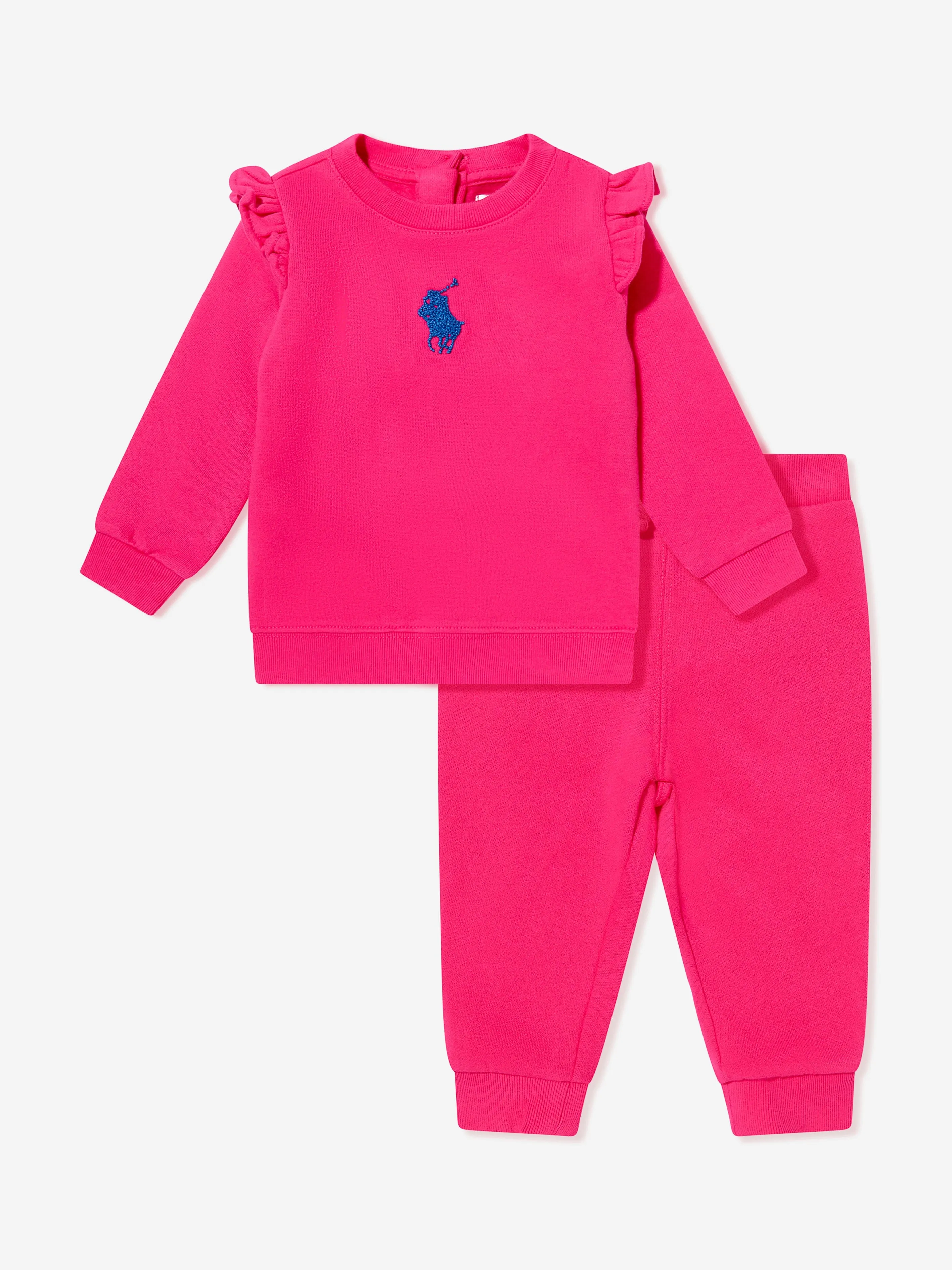 Ralph Lauren Baby Girls Logo Tracksuit in Pink