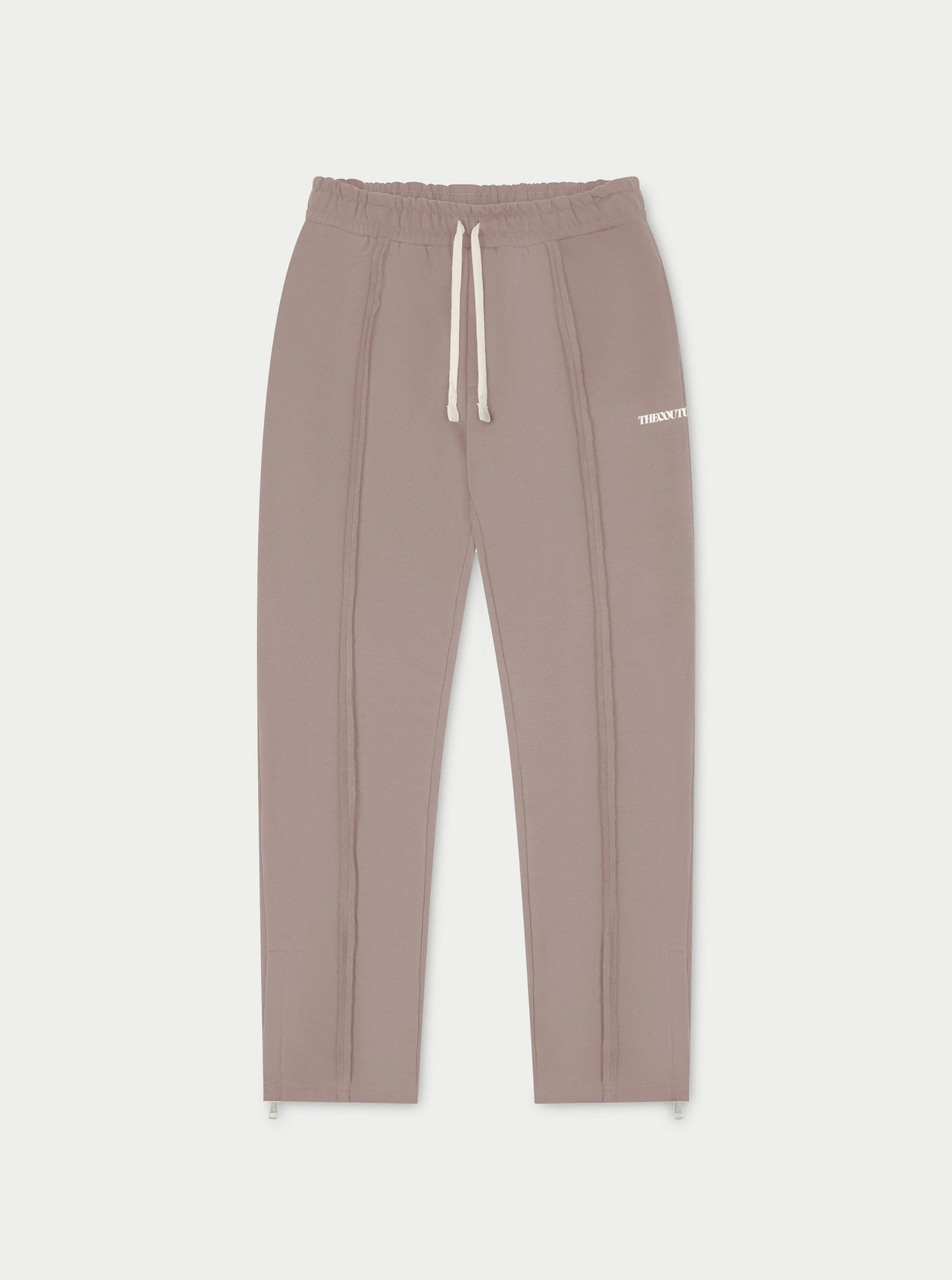 RAW SEAM STRAIGHT LEG JOGGERS - COFFEE