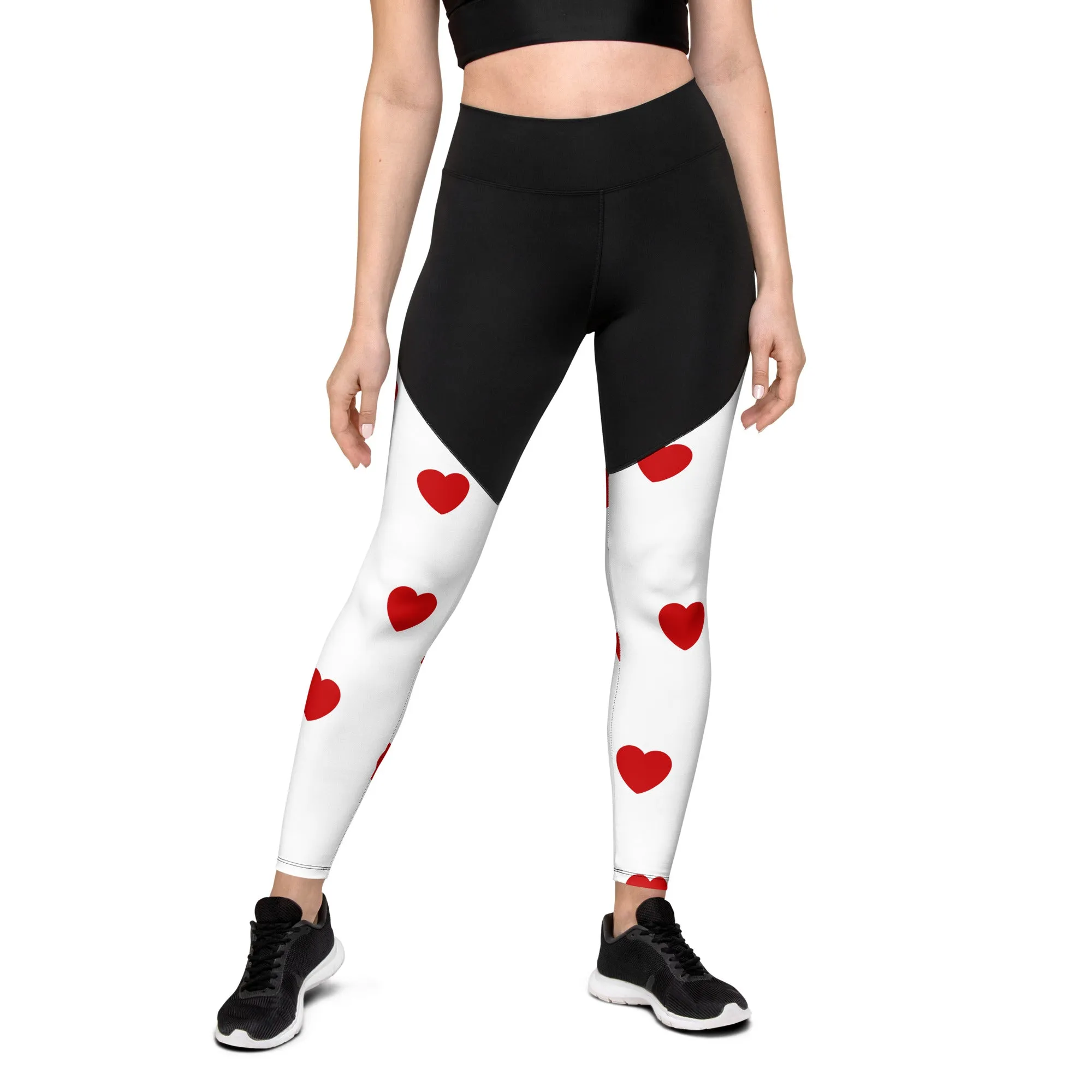 Red Hearts Compression Leggings