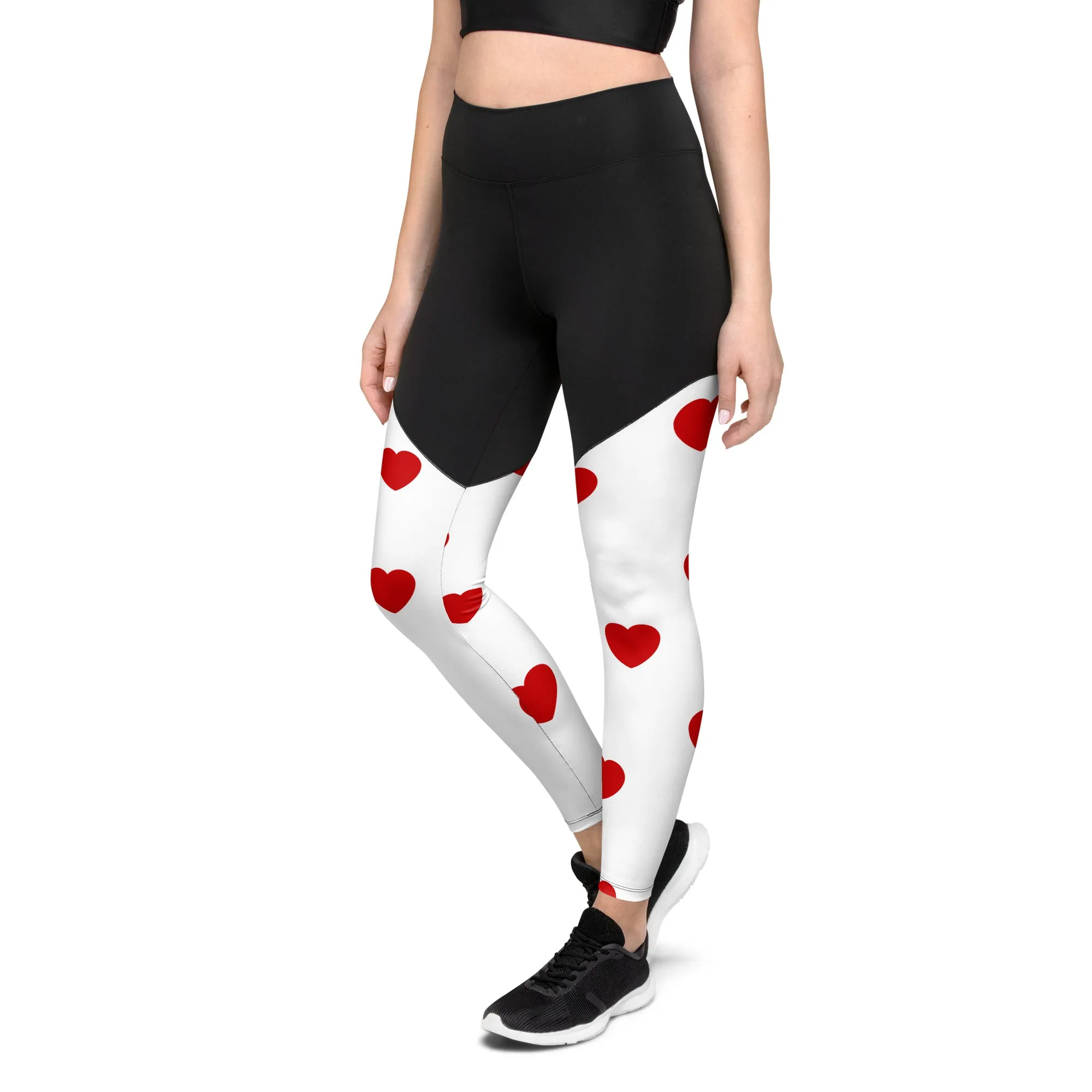 Red Hearts Compression Leggings