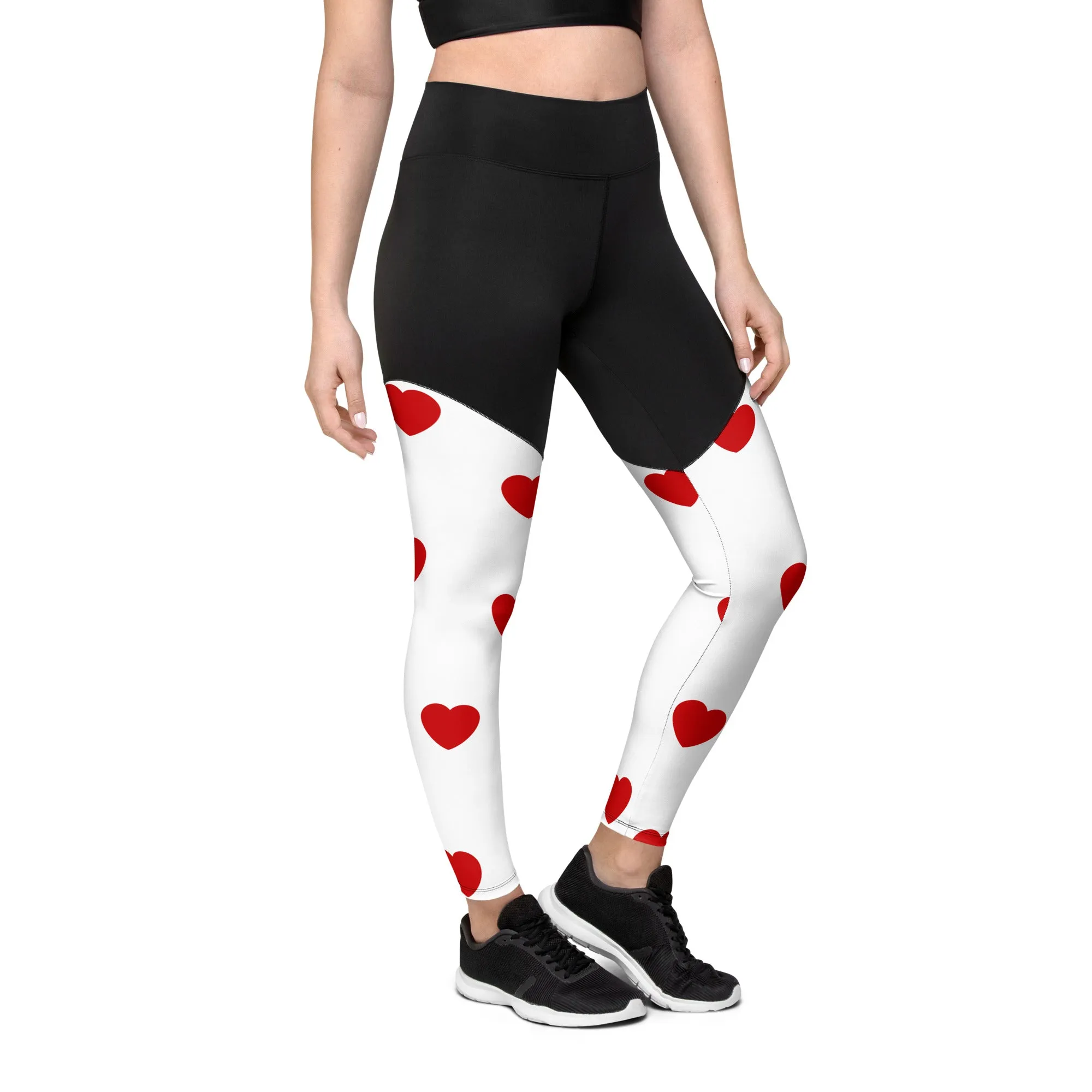 Red Hearts Compression Leggings