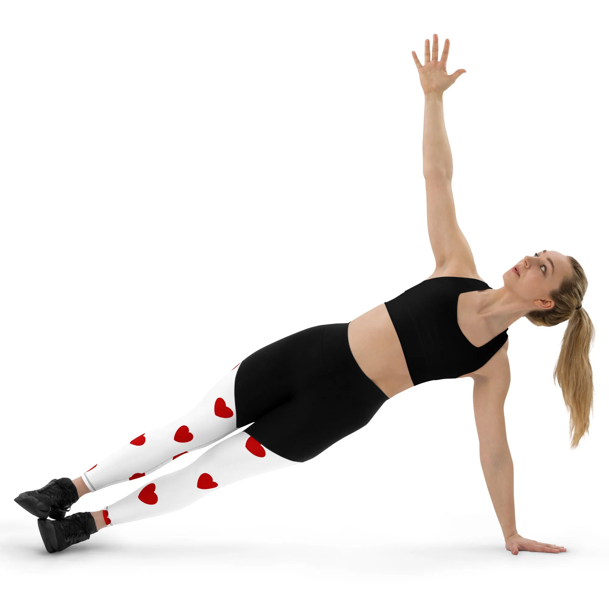 Red Hearts Compression Leggings