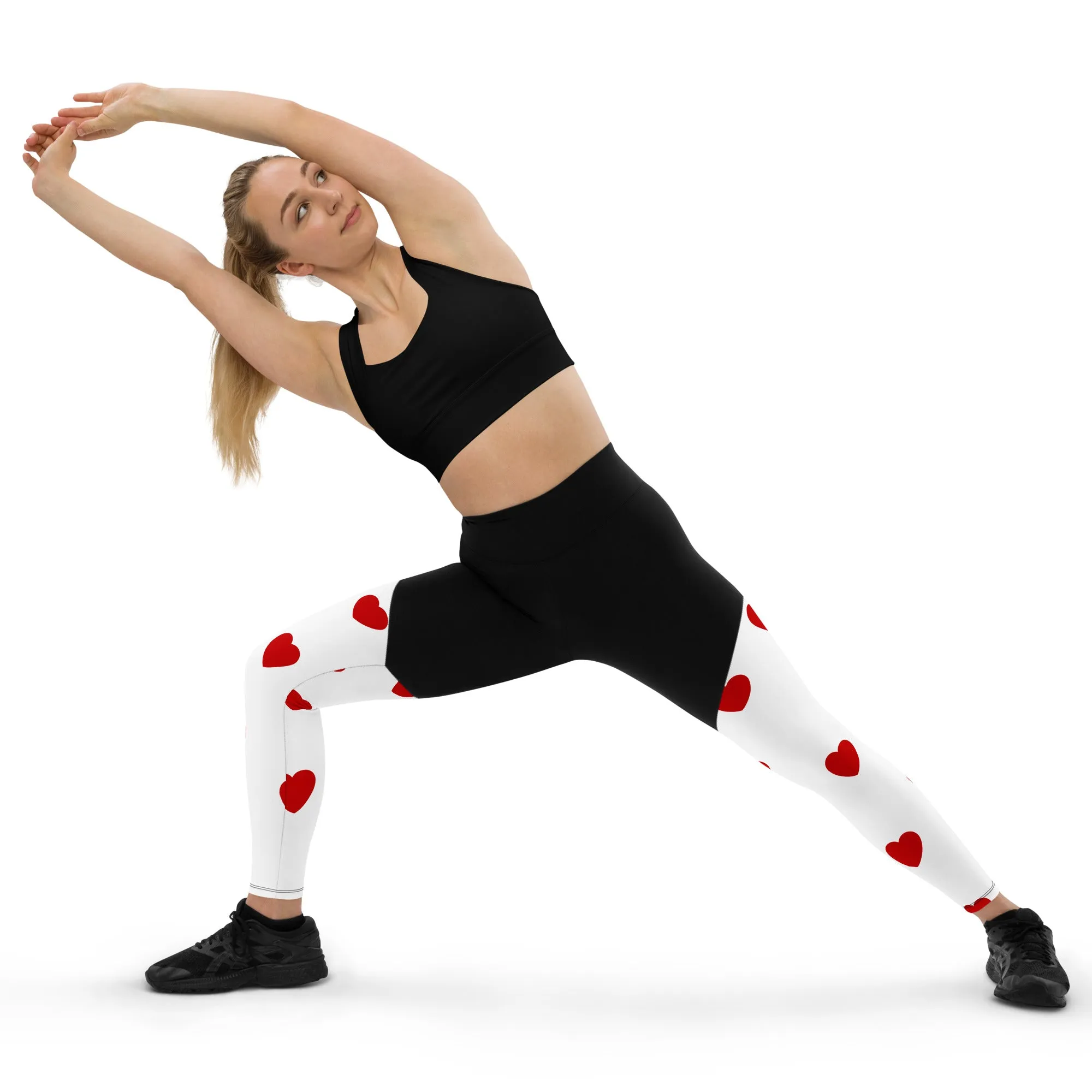 Red Hearts Compression Leggings