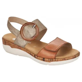 Remonte  Womens R6853-90 Rock Brown/Clay Metallic Sandals