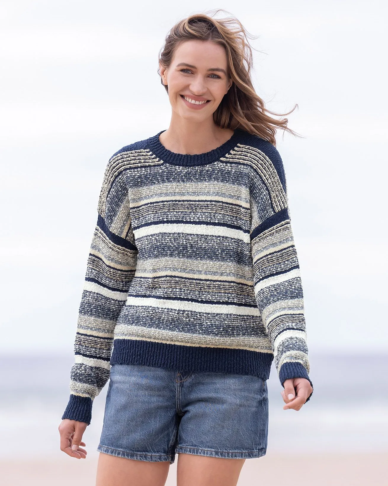 Reverse Stitch Stripe Jumper