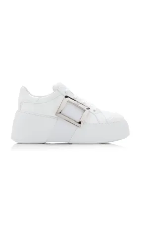 Roger Vivier Viv Skate Buckle-Detailed Leather Sneakers