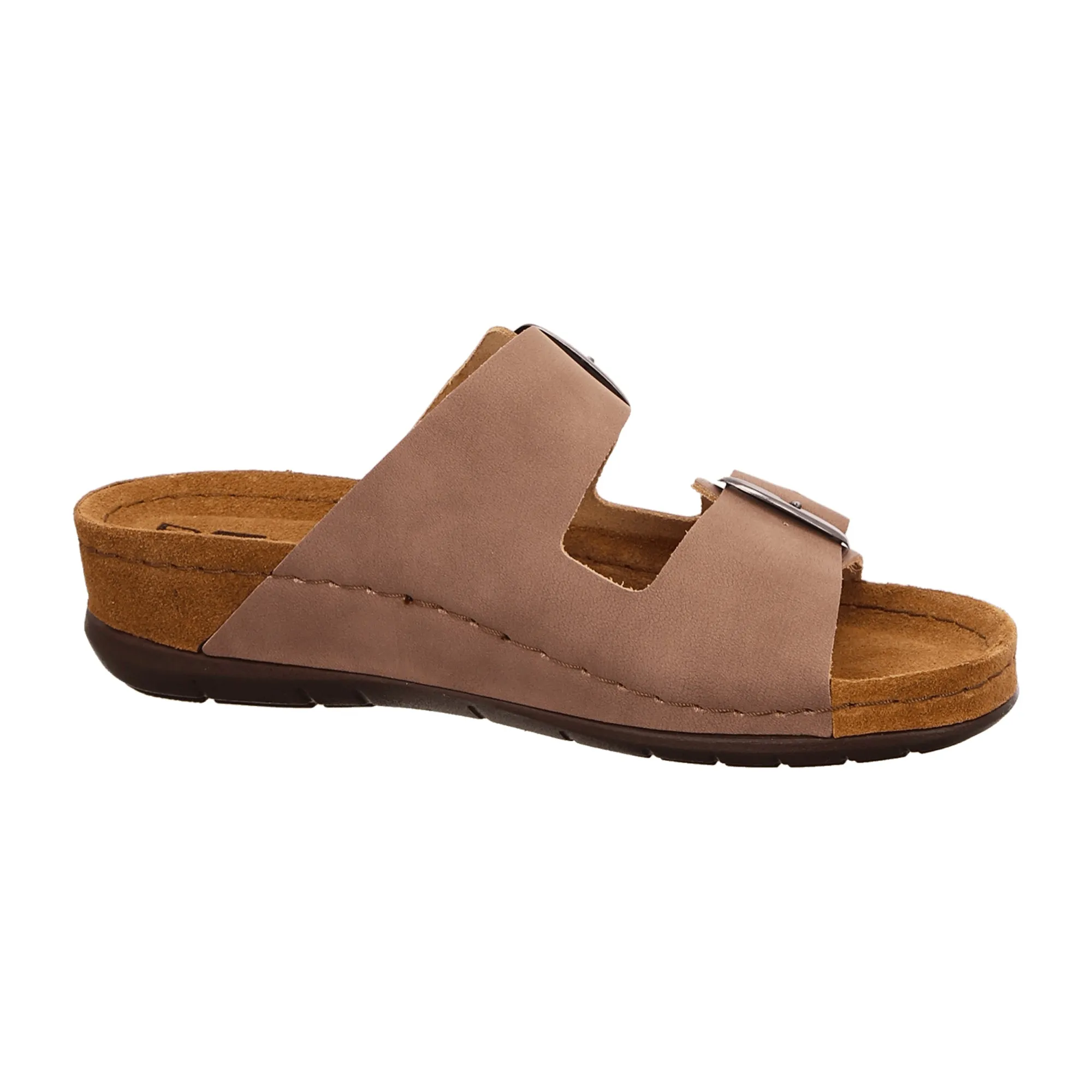 Rohde Comfortable Beige Leather Slip-On Sandals for Women