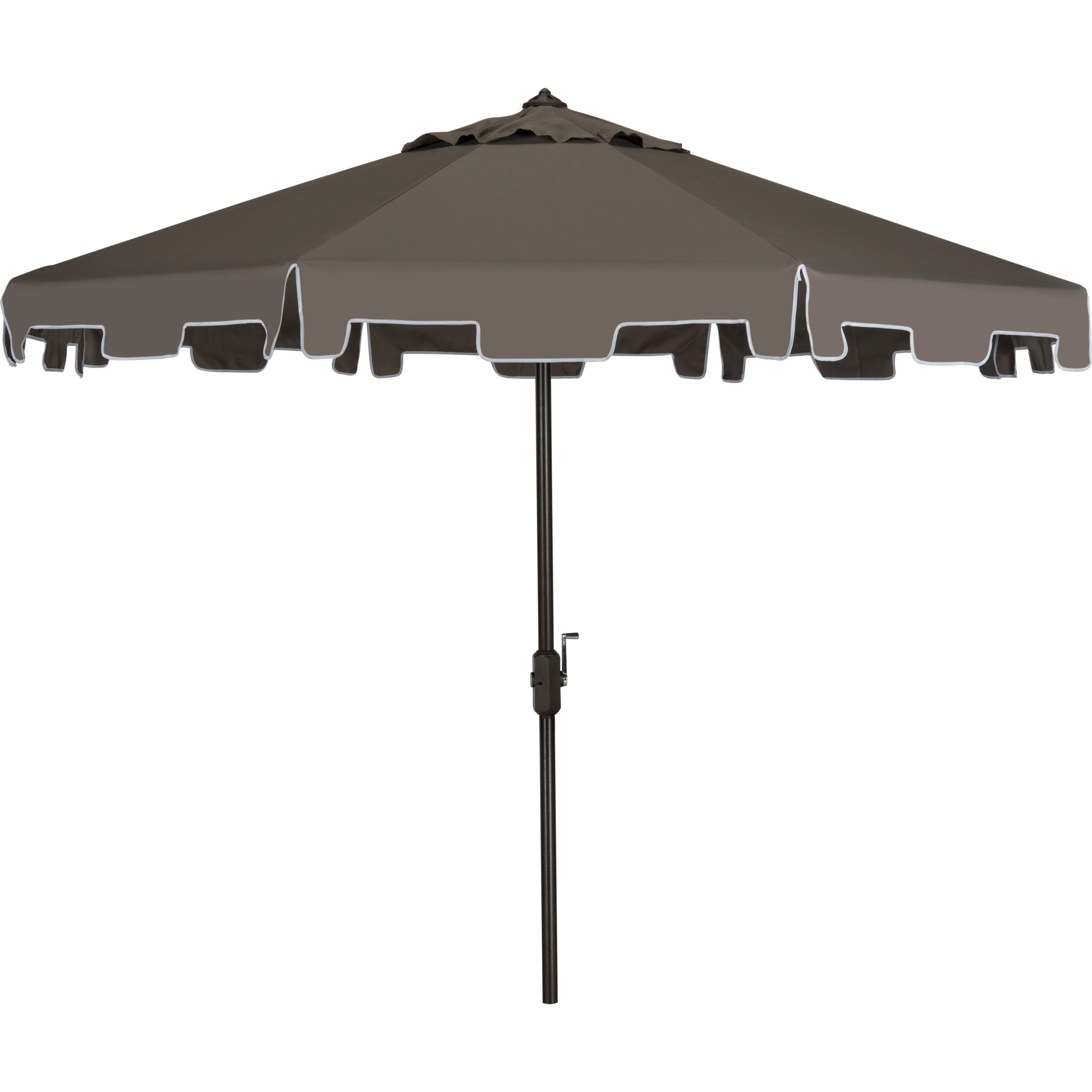 Safavieh UV-Resistant Zimmerman 9' Crank Push-Button Tilt Umbrella, Grey