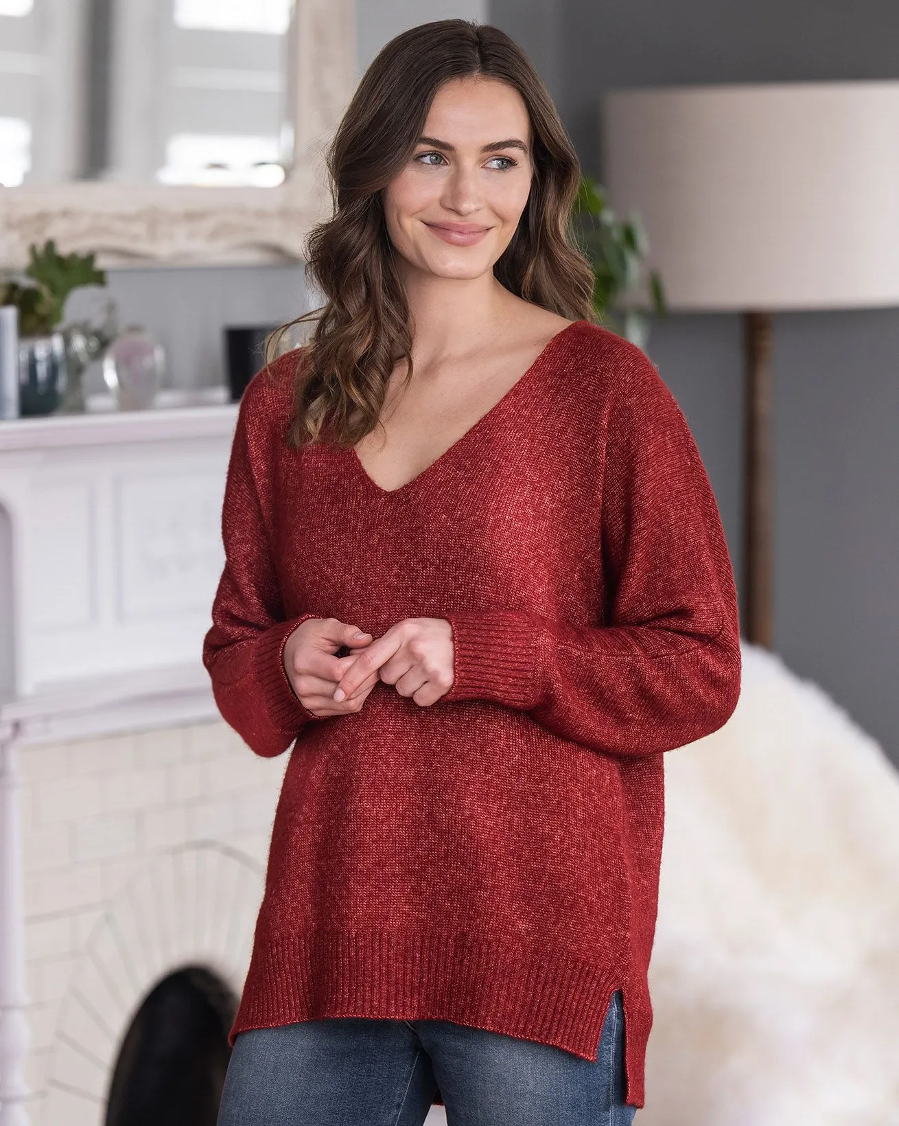 Shimmer V Neck Jumper