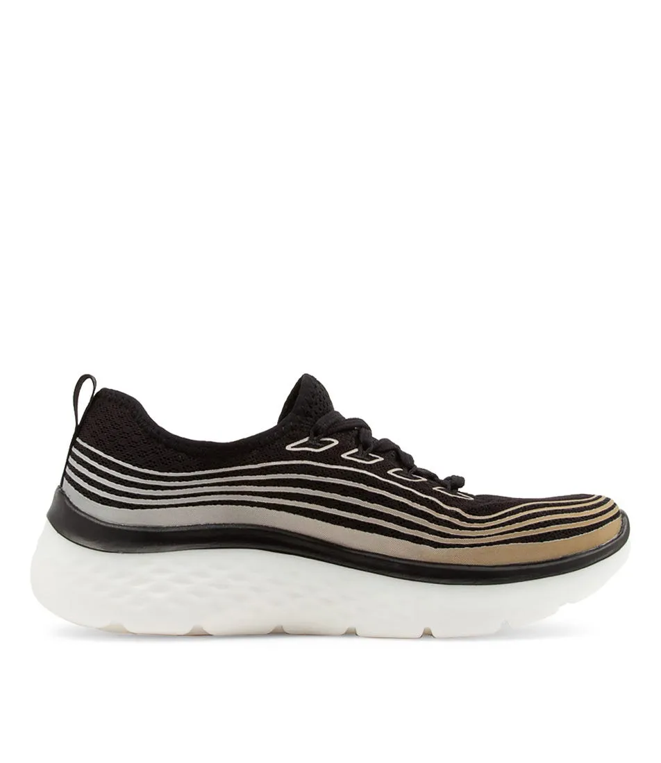 SKECHERS Go Walk Hyper Burst Black Rose Gold Sneakers