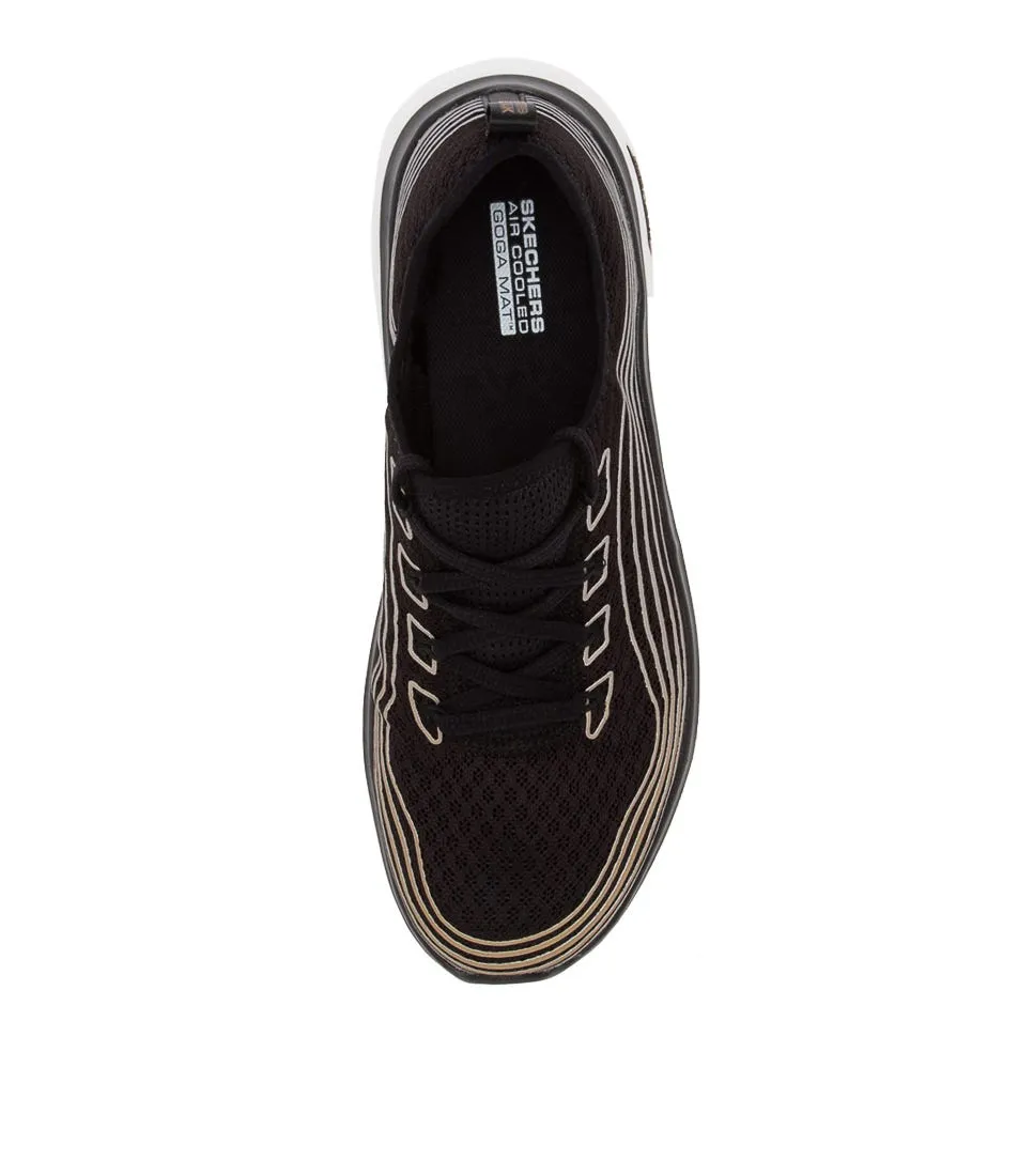 SKECHERS Go Walk Hyper Burst Black Rose Gold Sneakers