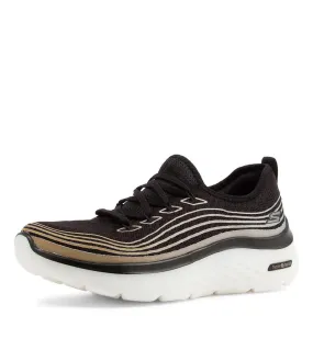 SKECHERS Go Walk Hyper Burst Black Rose Gold Sneakers