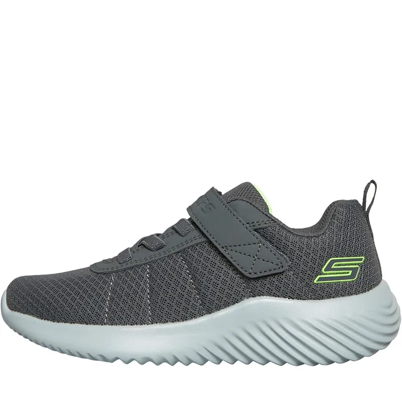 SKECHERS Junior Boys Bounder Baronik Trainers Charcoal