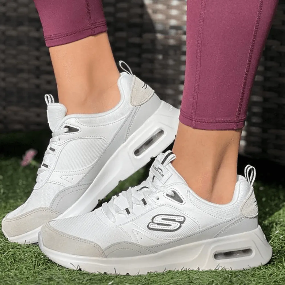 Skechers Skech Air Court White Black Trainers