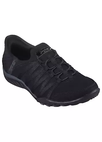 Skechers Slip Ins Breathe Easy Roll Black Trainers | Kaleidoscope