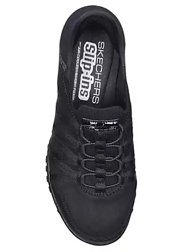 Skechers Slip Ins Breathe Easy Roll Black Trainers | Kaleidoscope