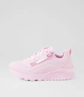 SKECHERS Uno Lite Easy Zip Jnr Light Pink Fabric Sneakers