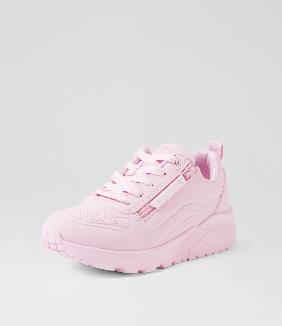 SKECHERS Uno Lite Easy Zip Jnr Light Pink Fabric Sneakers