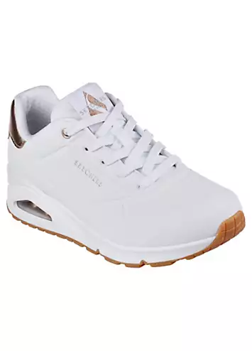 Skechers White Durabuck Uno 41 Golden Air Trainers | Grattan