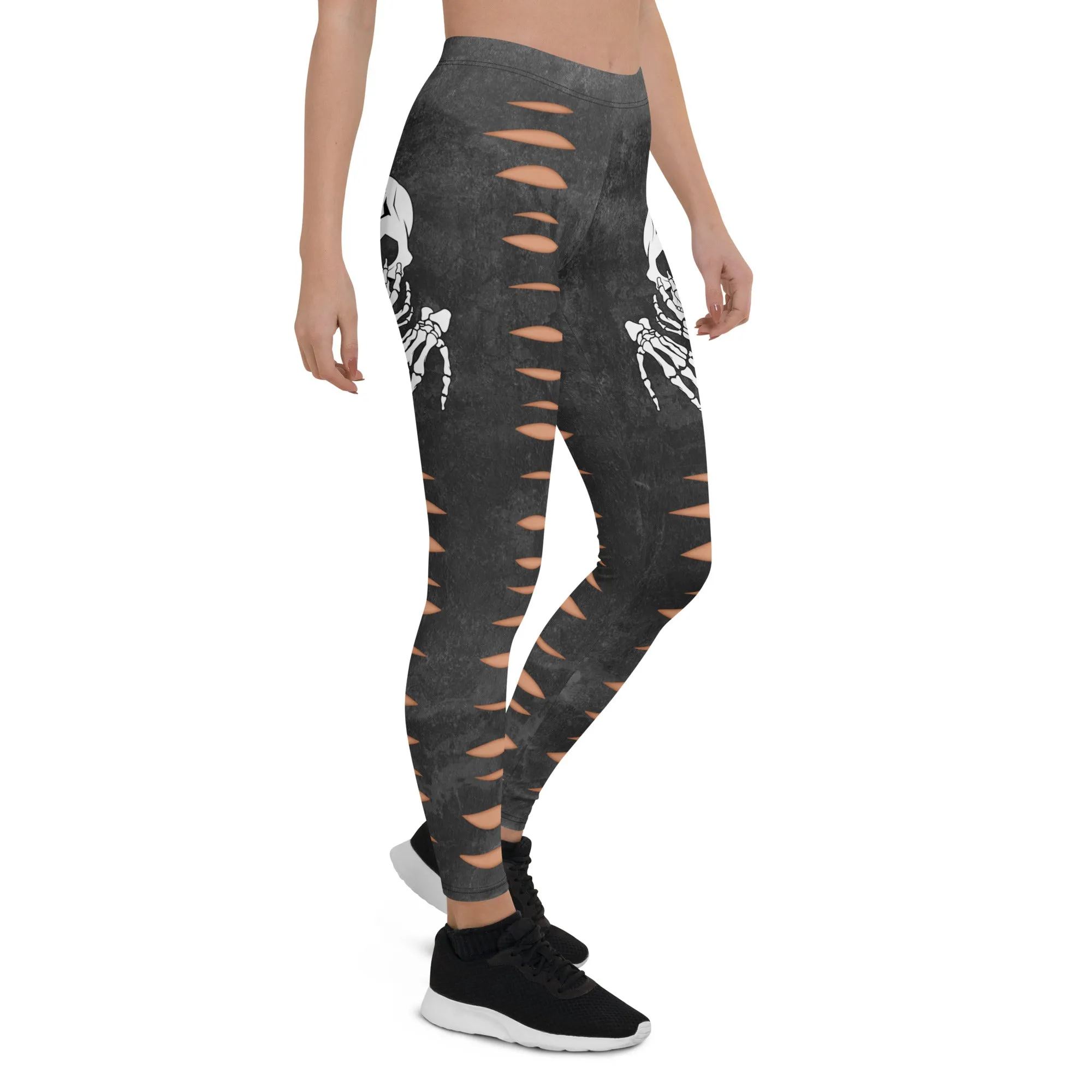 Skeleton 3D Cut Out Effect Leggings