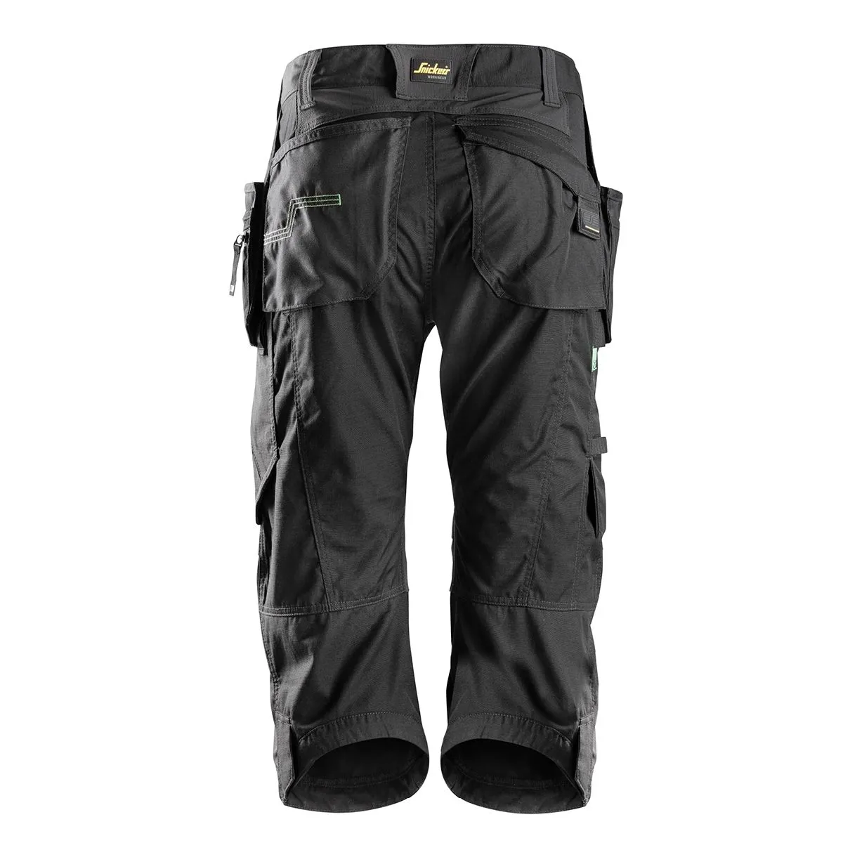 Snickers 6905 FlexiWork, Work Pirate Trousers+ with Holster Pockets - Bla