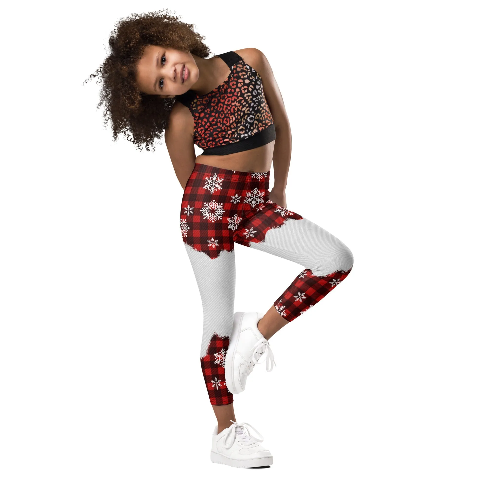 Snowy Plaid Perfection Kid's Leggings