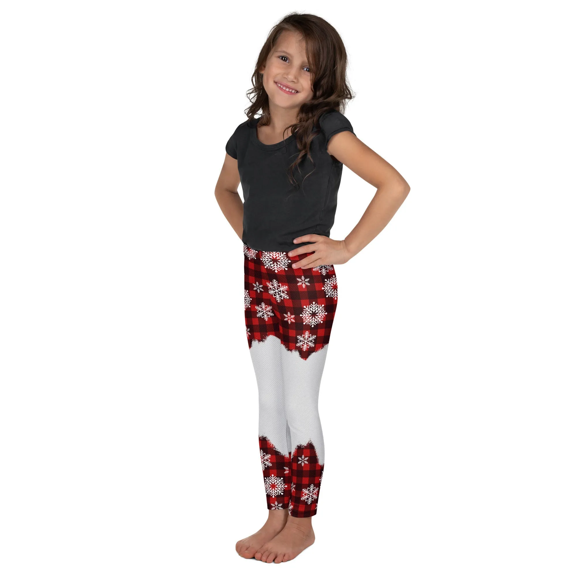 Snowy Plaid Perfection Kid's Leggings