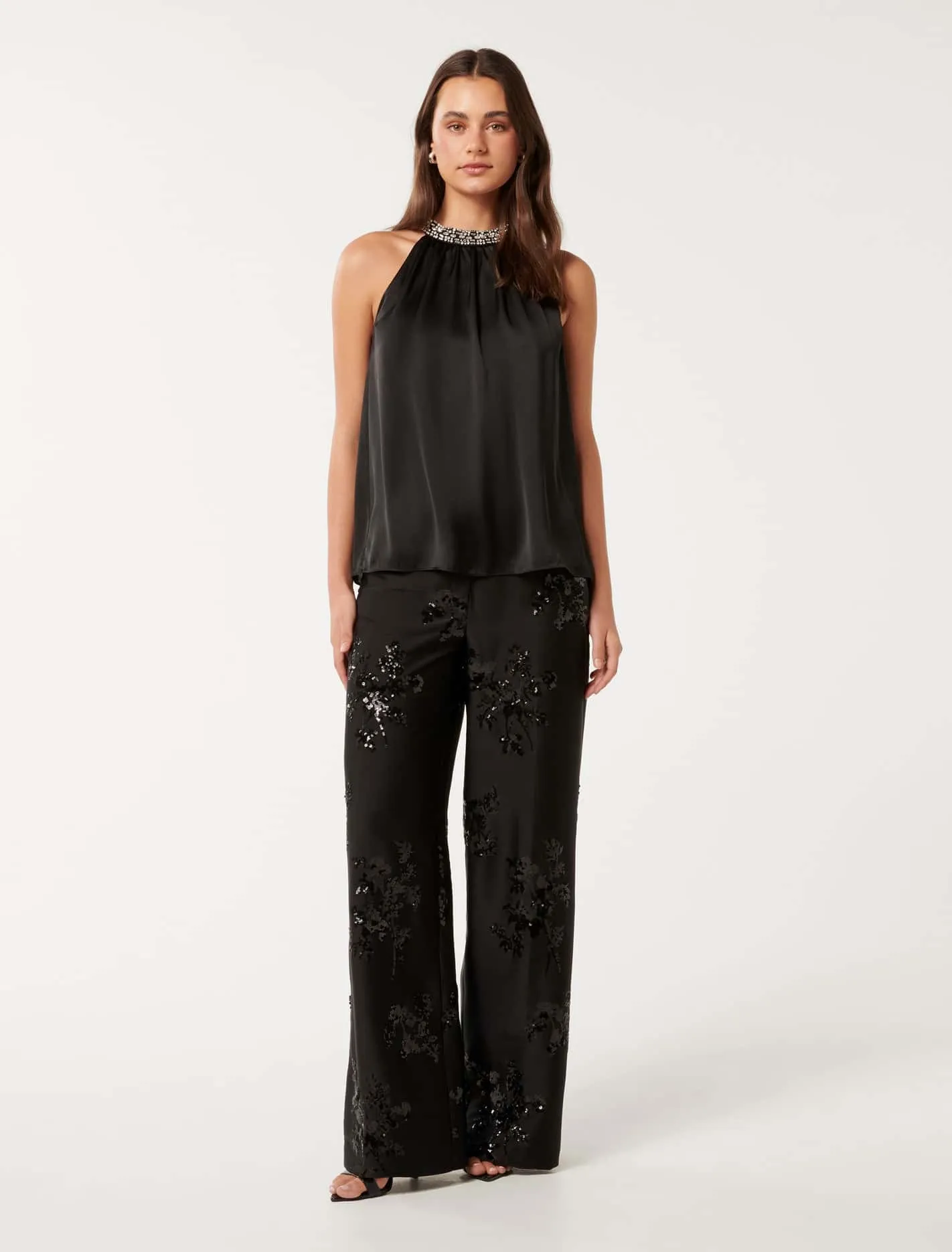 Sonnie Sequin Wide-Leg Trousers