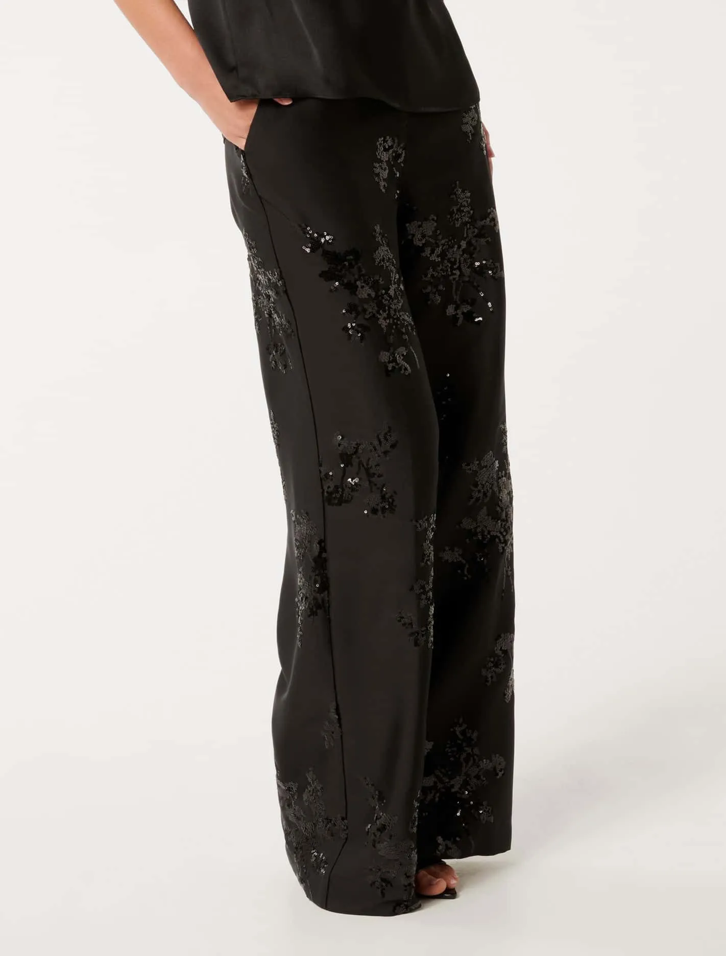 Sonnie Sequin Wide-Leg Trousers