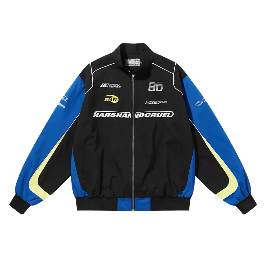 Splicing Contrast Racing Coach Jacket