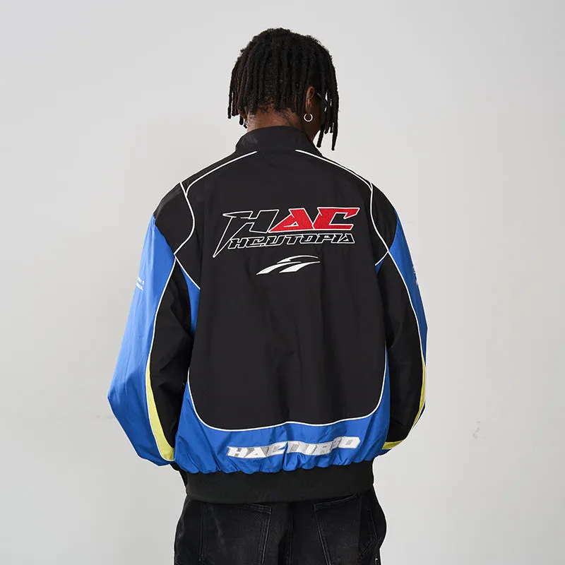 Splicing Contrast Racing Coach Jacket