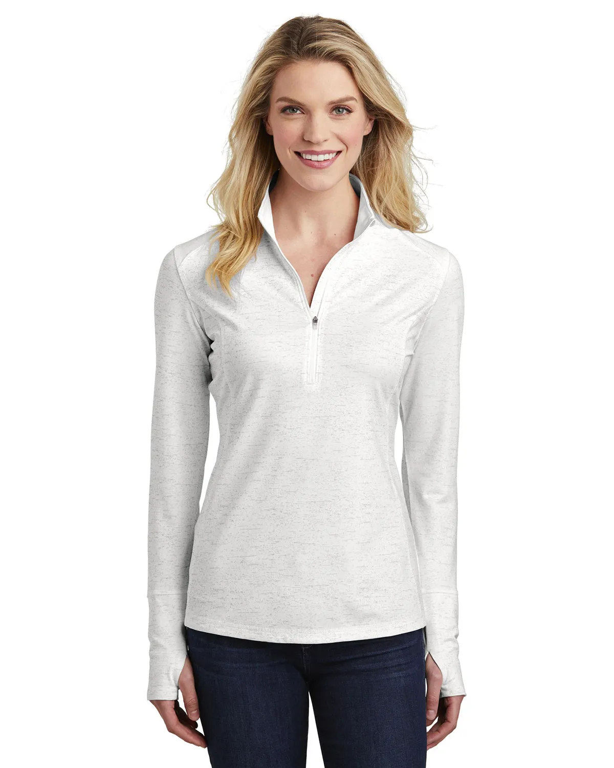 Sport-Tek LST855 Women Reflective Heather 1/2-Zip Pullover