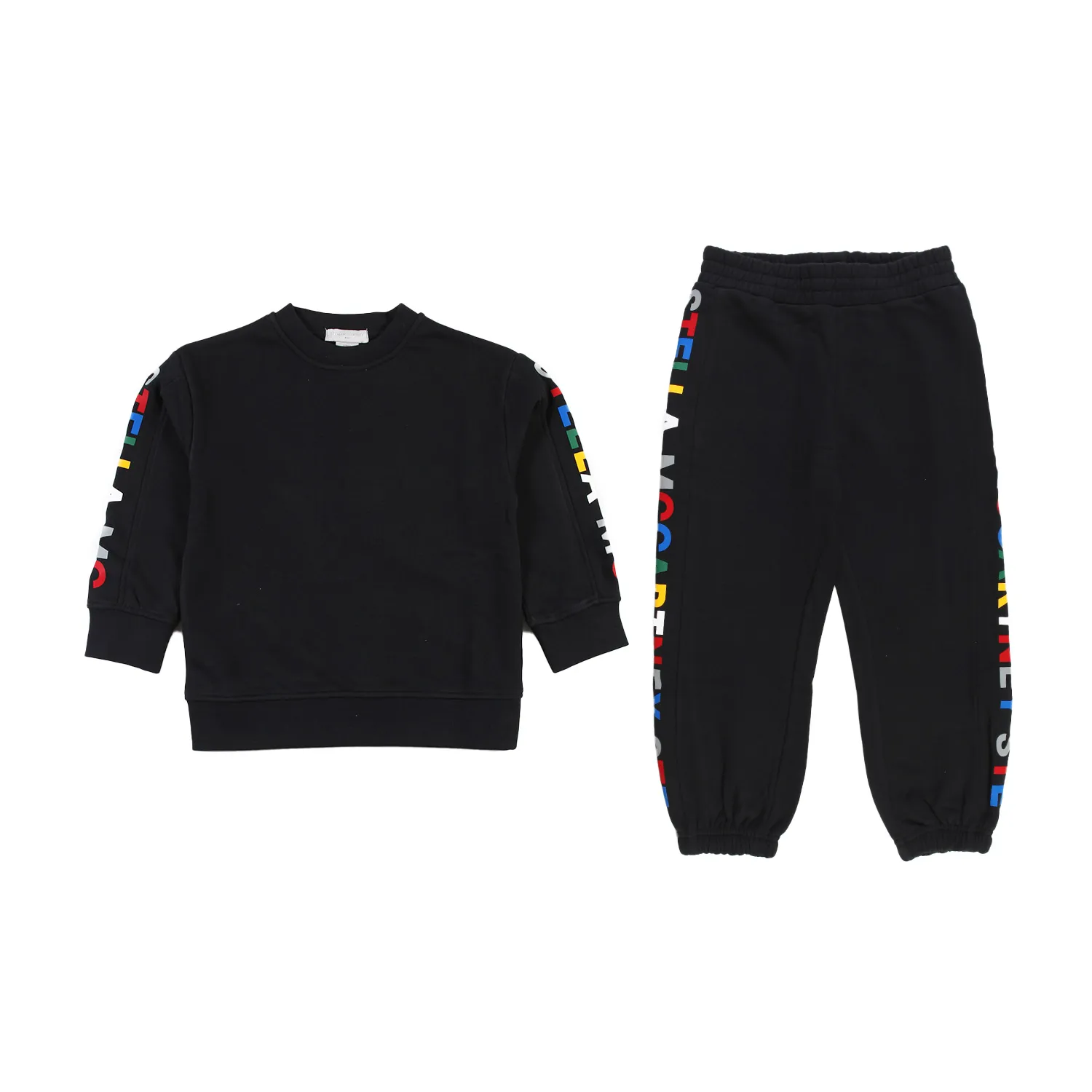 Stella Mccartney Black Stella Unisex Tracksuit With Multicolor Logos