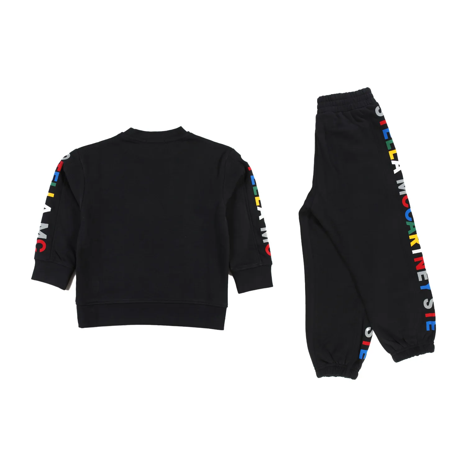 Stella Mccartney Black Stella Unisex Tracksuit With Multicolor Logos