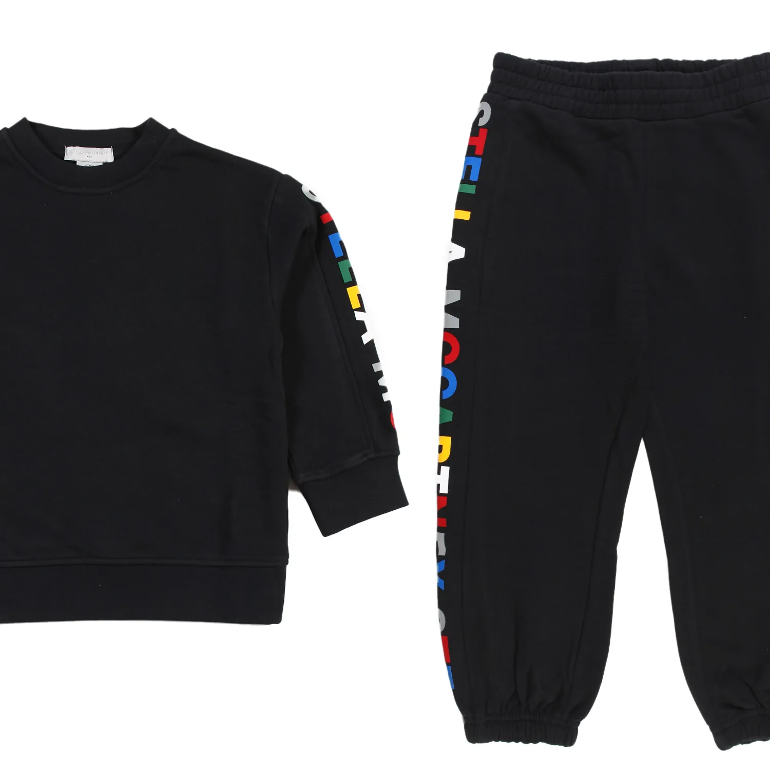 Stella Mccartney Black Stella Unisex Tracksuit With Multicolor Logos