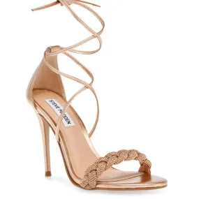 Steve Madden Bejeweled Rose Gold Metallic Fab + Stones Sandals