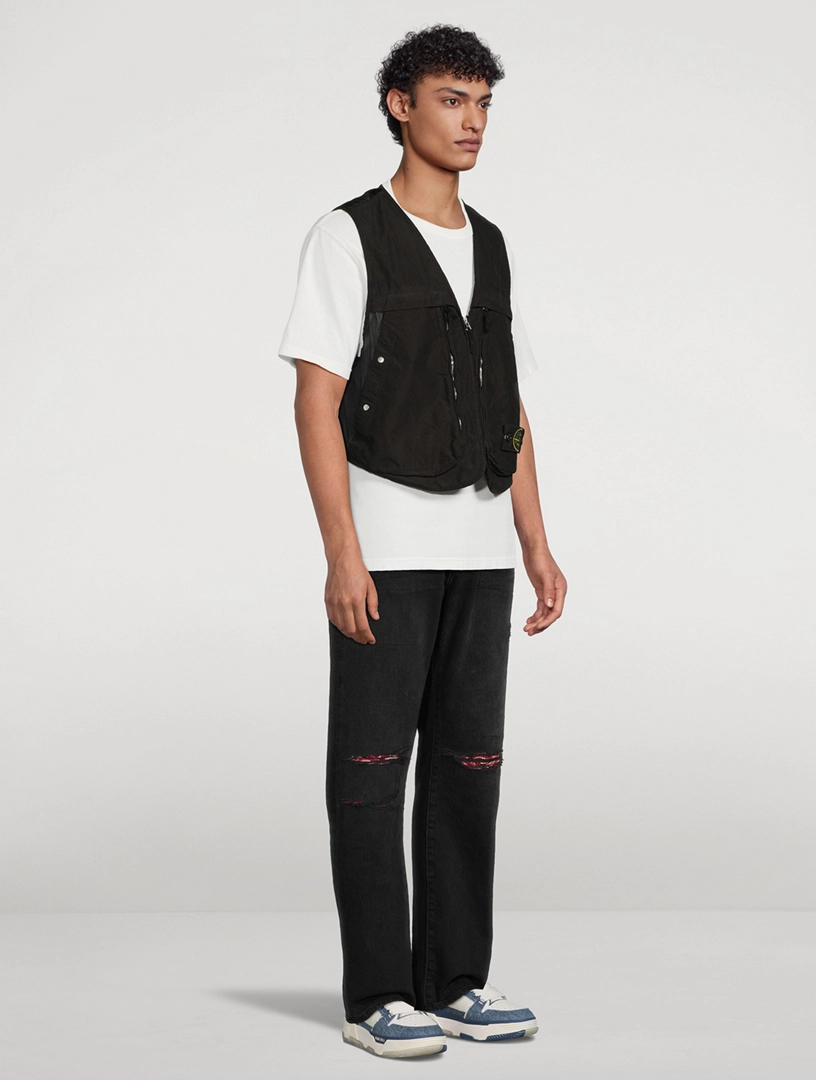 STONE ISLAND Zip Vest With Mesh Back