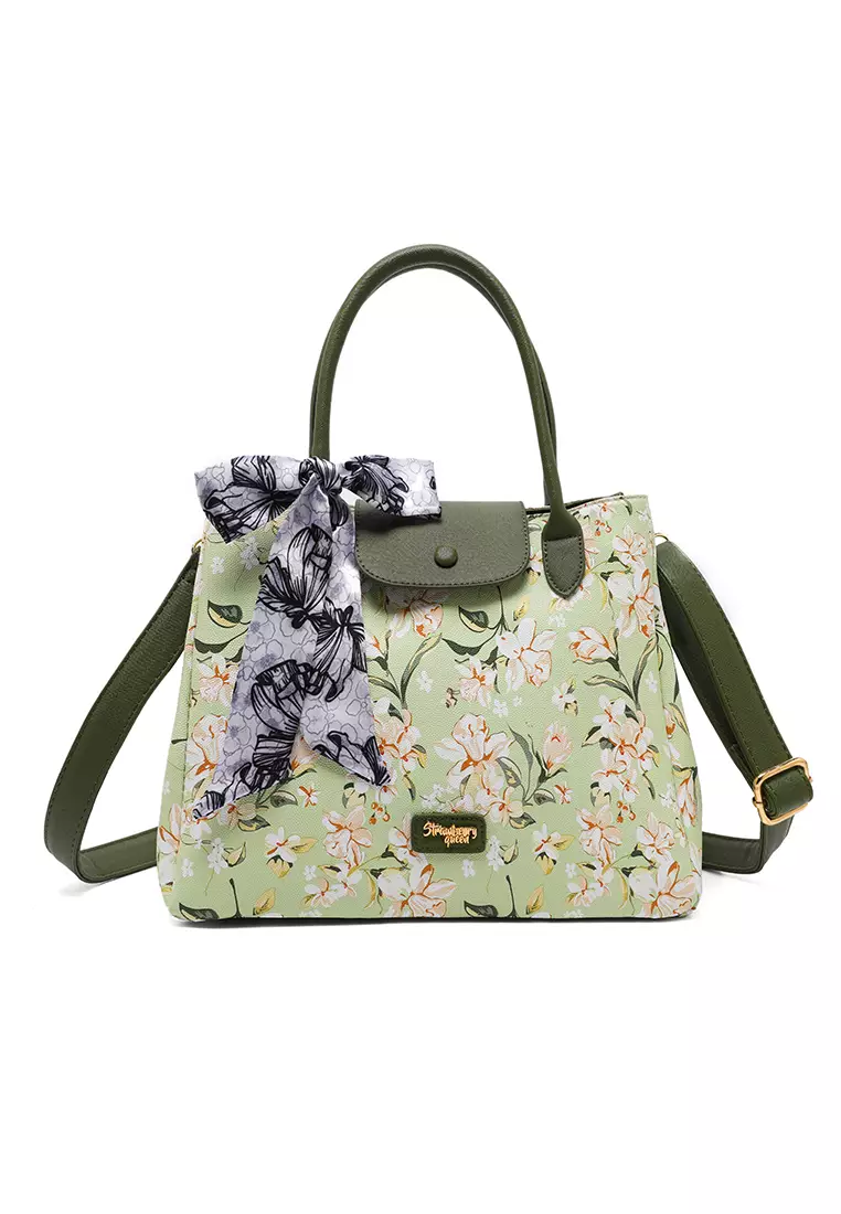 STRAWBERRY QUEEN Strawberry Queen Nana Handbag (Floral AM, Green)