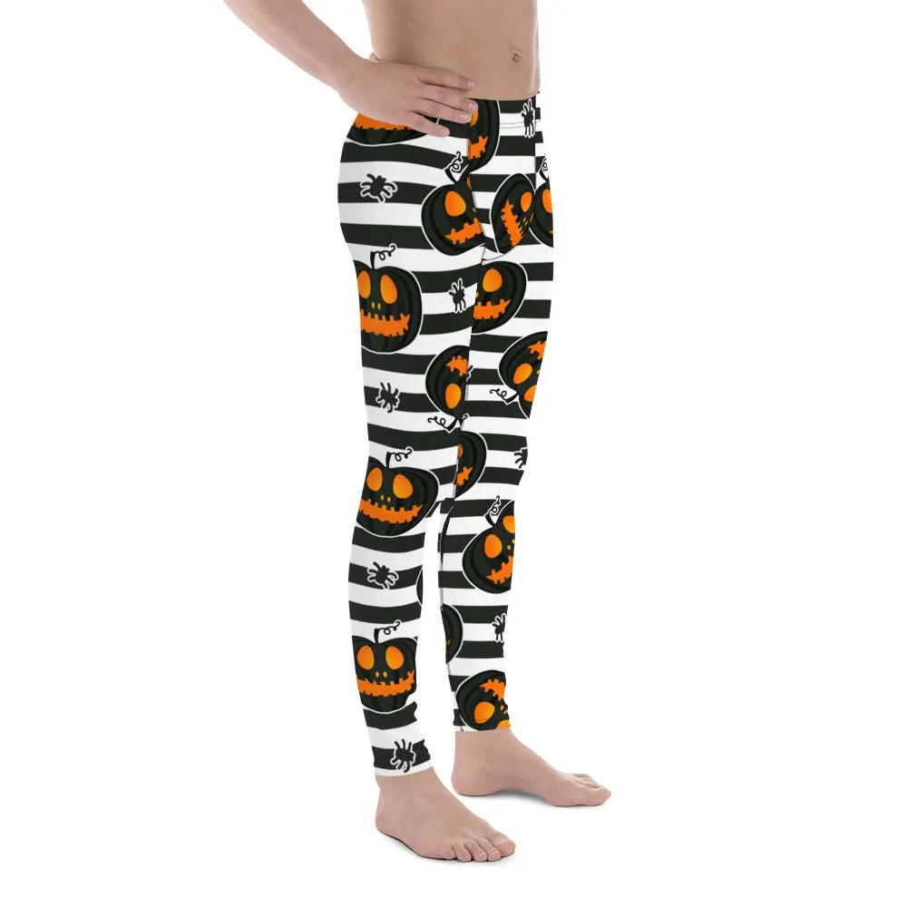 Striped Jack O'lanterns Men's Leggings