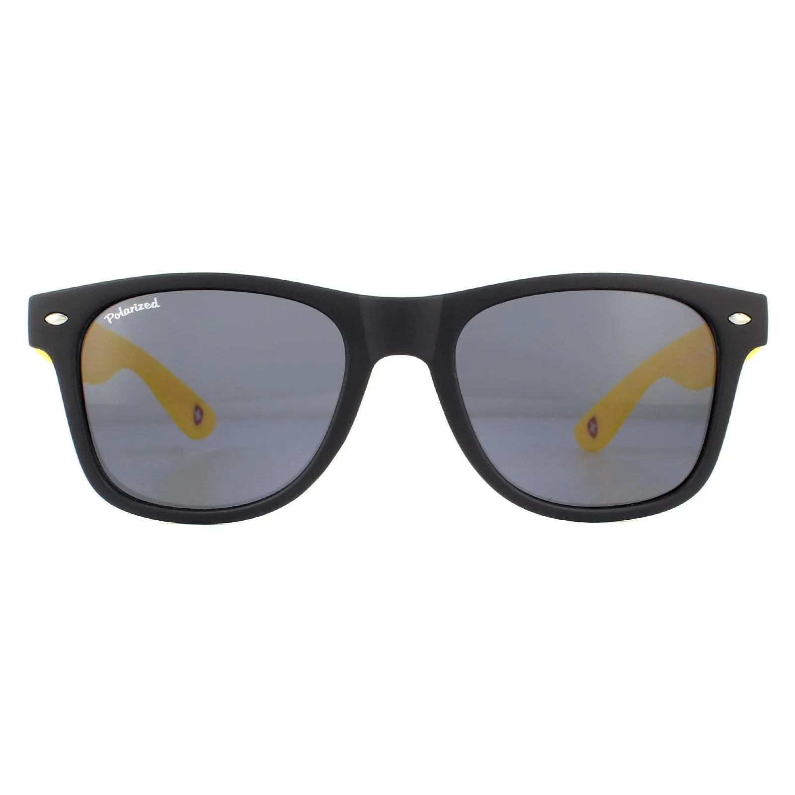 Sunglasses | Rectangle Black with Yellow Rubbertouch Black Polarized Sunglasses | montana