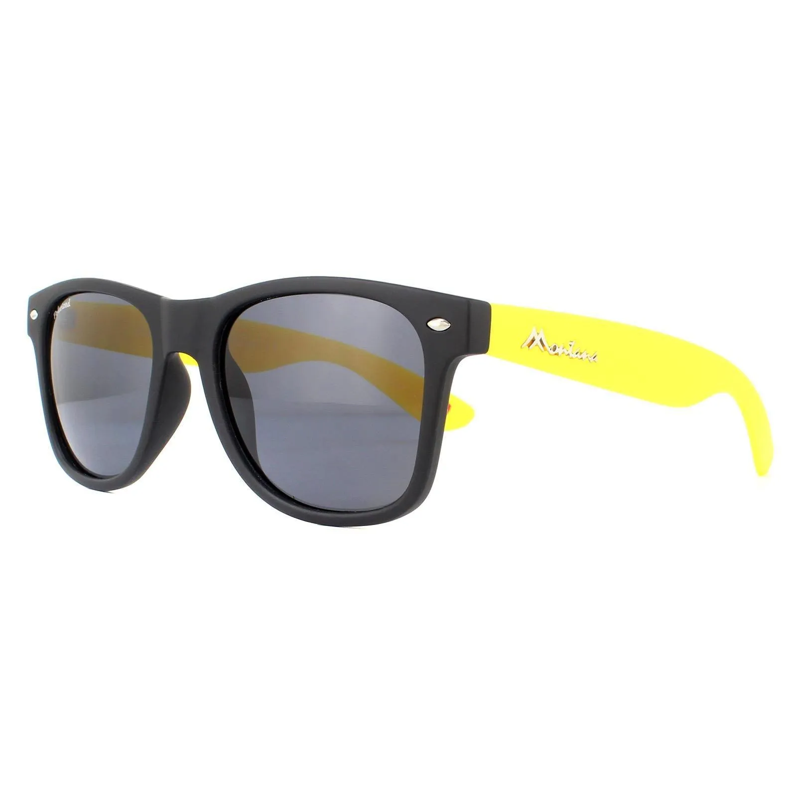 Sunglasses | Rectangle Black with Yellow Rubbertouch Black Polarized Sunglasses | montana