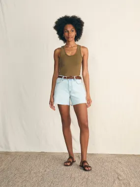 Sunwashed Rib Tank - Military Olive